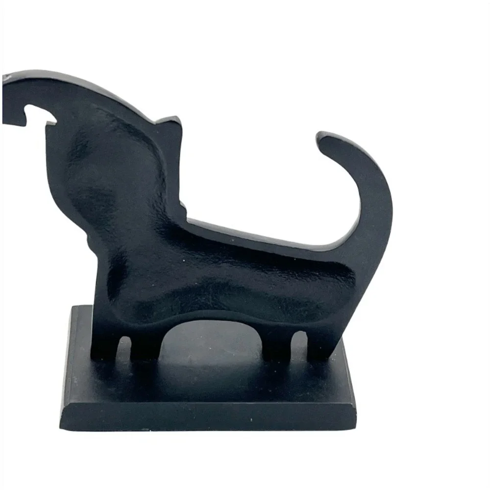 Black Cat Stocking Holder Santa Hat Cast Metal Mantel‎ Hook Christmas Vintage